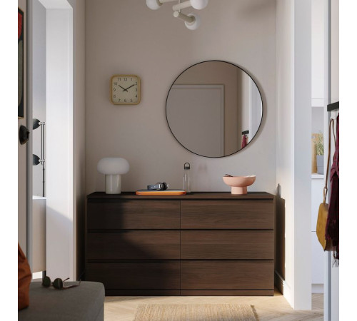 Komoda, 6 szuflad, ciemnobrązowy/imit. dębu STORKLINTA 806.275.59