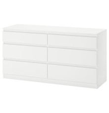 Komoda, 6 szuflad, biały KULLEN 903.092.45