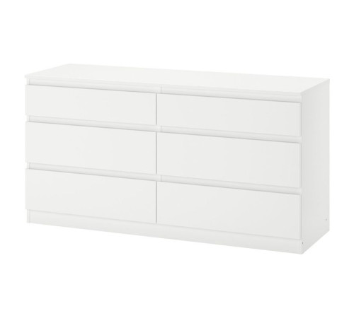 Комод, 6 ящиков, белый KULLEN 903.092.45