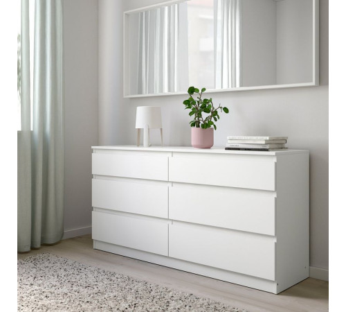 Комод, 6 ящиков, белый KULLEN 903.092.45