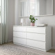Комод, 6 ящиков, белый KULLEN 903.092.45