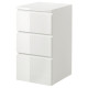 Komoda, 3 szuflady, połysk biały MALM 904.240.52