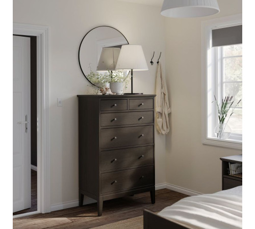 Komoda, 6 szuflad, ciemnobrązowy bejcowane IDANÄS 004.586.97