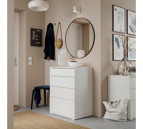 Komoda, 4 szuflady, biały/funkcja przymocuj/odblokuj VIHALS 004.832.39