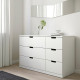 Komoda, 6 szuflad, biały NORDLI 092.394.98