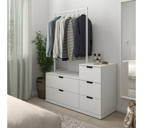 Komoda, 5 szuflad, biały NORDLI 092.952.86