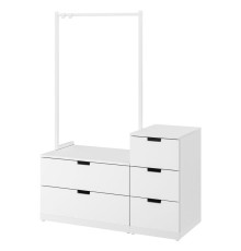 Комод, 5 ящиков, белый NORDLI 092.952.86