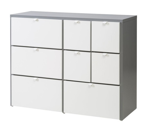 Komoda, 8 szuflad, szary/biały VISTHUS 104.934.45