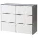 Komoda, 8 szuflad, szary/biały VISTHUS 104.934.45