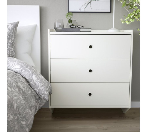 Komoda, 3 szuflady, biały/ścienna RACKNÄS 105.945.24