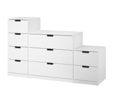 Комод, 9 ящиков, белый NORDLI 192.480.15
