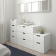 Комод, 9 ящиков, белый NORDLI 192.480.15