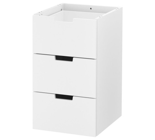 Модульный комод с 3 ящиками, белый NORDLI 203.834.65