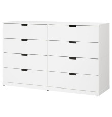 Комод, 8 ящиков, белый NORDLI 292.395.05