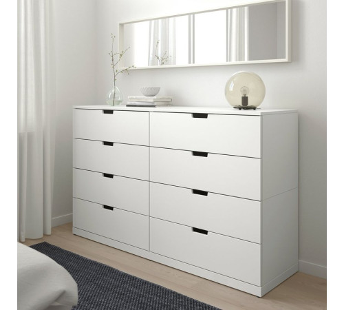 Komoda, 8 szuflad, biały NORDLI 292.395.05
