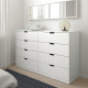 Komoda, 8 szuflad, biały NORDLI 292.395.05