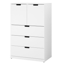 Комод, 5 ящиков, белый NORDLI 292.765.50