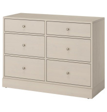 Комод, 6 ящиков, серо-бежевый HAVSTA 305.994.79