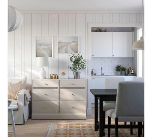 Komoda, 6 szuflad, szarobeżowy HAVSTA 305.994.79