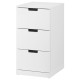 Komoda, 3 szuflady, biały NORDLI 392.398.35