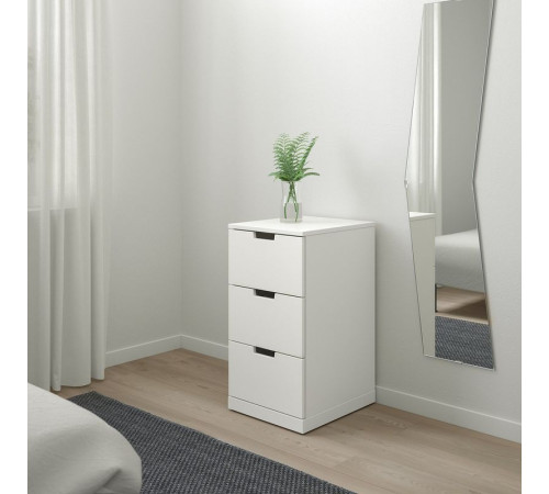 Komoda, 3 szuflady, biały NORDLI 392.398.35