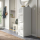 Komoda, 4 szuflady, biały/szkło matowe BRIMNES 403.920.44