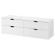 Комод, 4 ящика, белый NORDLI 492.394.96