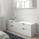 Комод, 4 ящика, белый NORDLI 492.394.96