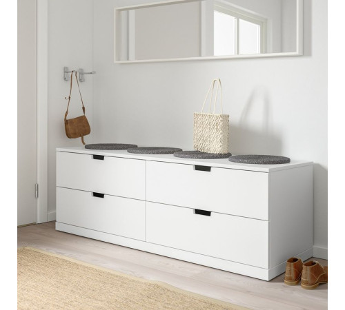 Комод, 4 ящика, белый NORDLI 492.394.96