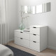 Komoda, 5 szuflad, biały NORDLI 492.480.33