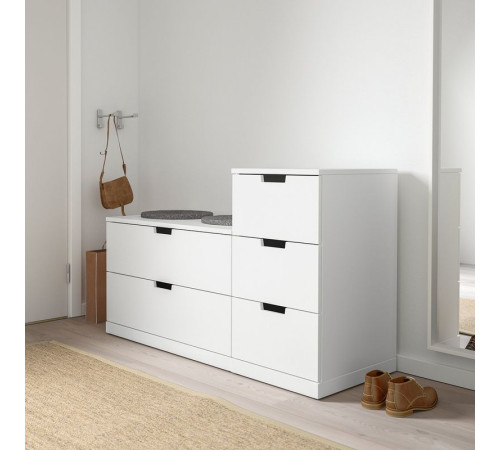 Komoda, 5 szuflad, biały NORDLI 492.480.33
