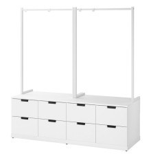 Комод, 8 ящиков, белый NORDLI 492.952.08