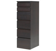 Komoda, 6 szuflad, czarnobrąz/lustro MALM 504.035.89