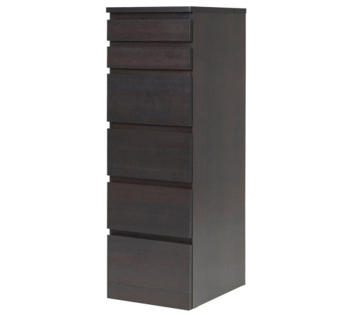 Komoda, 6 szuflad, czarnobrąz/lustro MALM 504.035.89