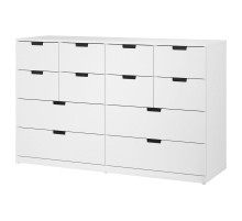 Комод, 12 ящиков, белый NORDLI 592.394.91