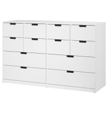 Комод, 12 ящиков, белый NORDLI 592.394.91