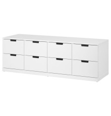 Комод, 8 ящиков, белый NORDLI 592.395.04