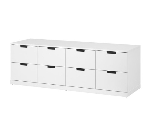 Комод, 8 ящиков, белый NORDLI 592.395.04
