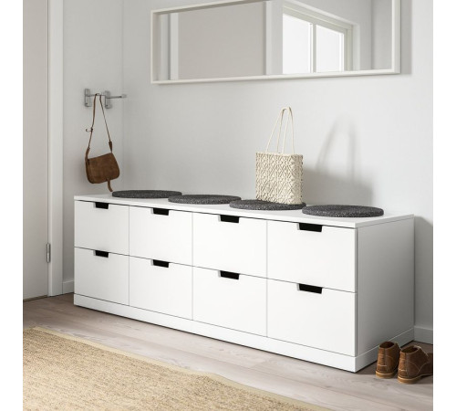 Комод, 8 ящиков, белый NORDLI 592.395.04