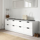 Комод, 8 ящиков, белый NORDLI 592.395.04