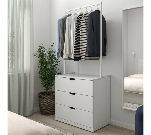 Komoda, 3 szuflady, biały NORDLI 592.952.17