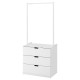 Komoda, 3 szuflady, biały NORDLI 592.952.17
