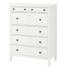 Комод, 6 ящиков, белая морилка, HEMNES 602.392.73