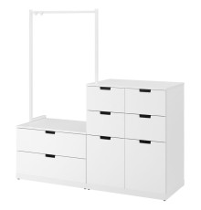 Комод, 8 ящиков, белый NORDLI 692.953.49