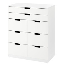 Комод, 8 ящиков, белый NORDLI 693.368.87