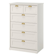 Комод, 6 ящиков, кремовый, FÅGELFJÄLLET 706.116.48