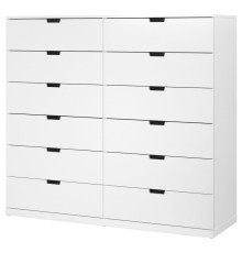 Комод, 12 ящиков, белый NORDLI 792.394.90