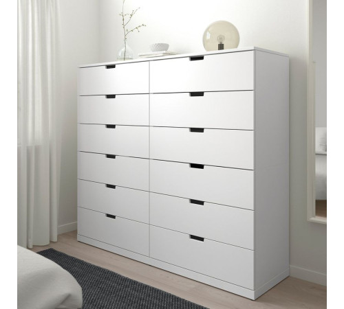 Komoda,12 szuflad, biały NORDLI 792.394.90