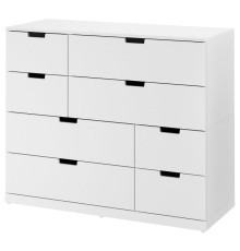 Комод, 8 ящиков, белый NORDLI 792.395.03