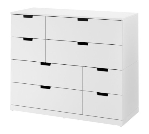 Komoda, 8 szuflad, biały NORDLI 792.395.03
